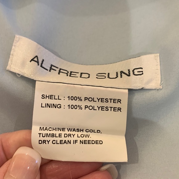 Alfred Sung Bridesmaid Dress in Mist, Size 4 - Picture 4 of 8